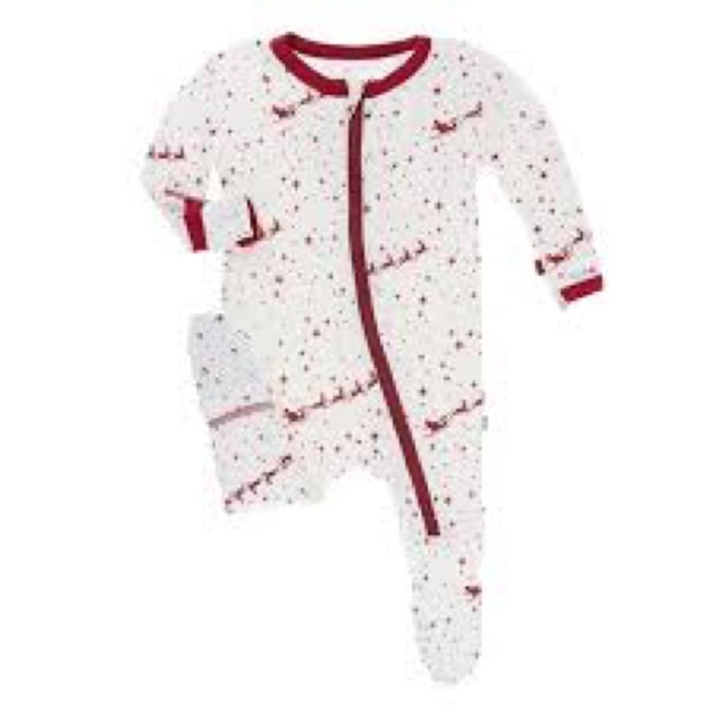 Kickee Pants flying Santa Christmas footie